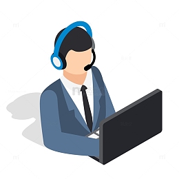 客服人员卡通插画