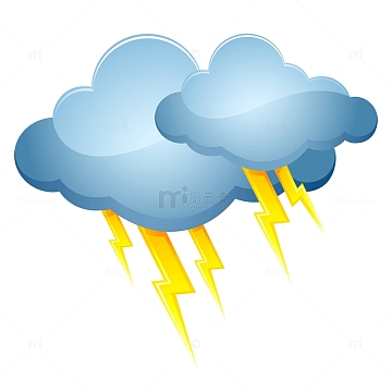 矢量暴风雨蓝色闪电大雨