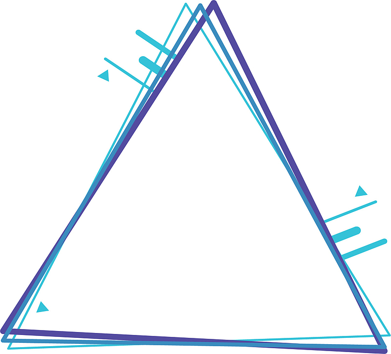 蓝色三角线性边框