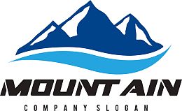 蓝色山峰标志素材图