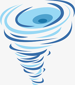 蓝色卡通旋转龙卷风