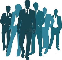 矢量图水彩蓝色精英团队