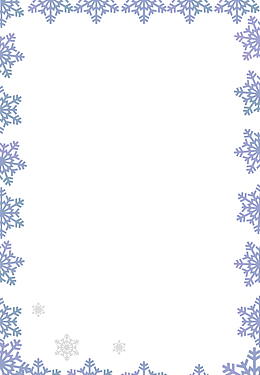 矢量蓝色冬季雪花边框