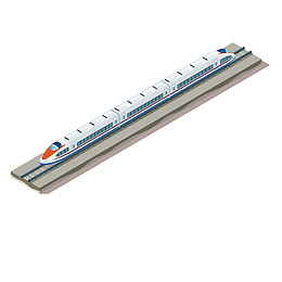 蓝色高铁运输