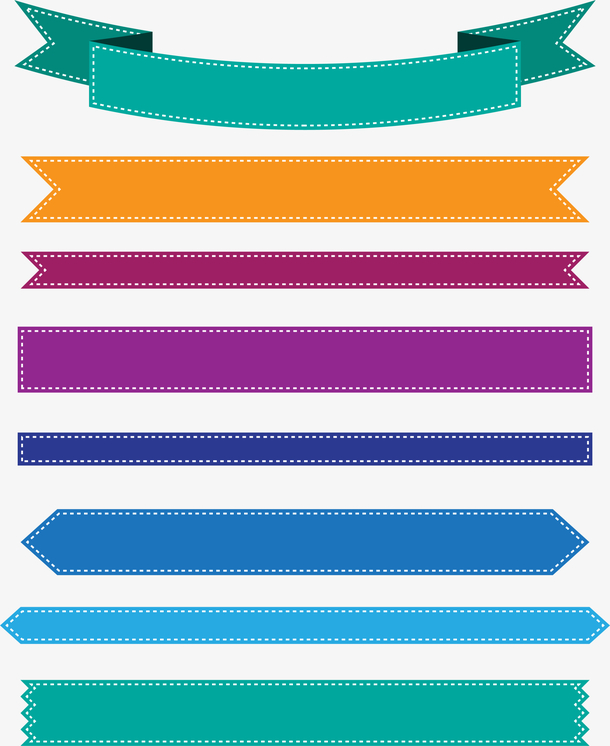 多彩横幅绸带