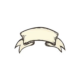 手绘卡通丝带素描