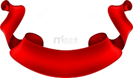 红色大气飘舞缎带