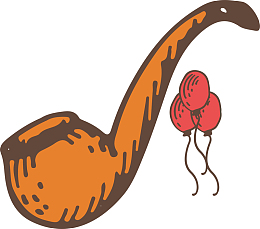 红色气球烟嘴春季春天立春卡通手