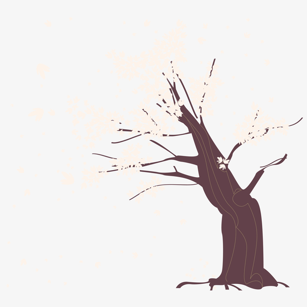 春天花海杏树杏花矢量素材