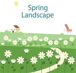 白色鲜花春天美景