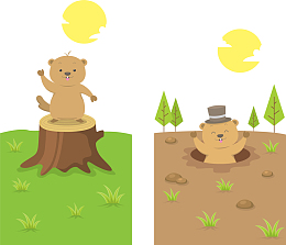 欢迎春天的土拨鼠