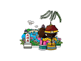 大明湖下赏花PNG