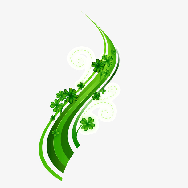 绿色花纹树叶春天装饰图案