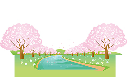粉色梦幻春季树木小河