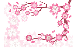 粉红樱花装饰边框
