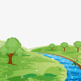 矢量春天风景插画素材