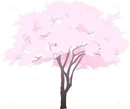 粉色美丽春季花树