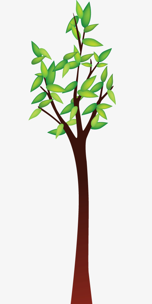 矢量春天绿色树