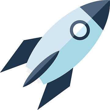 矢量图扁平小火箭