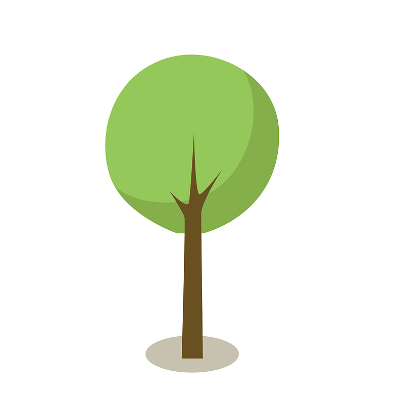 绿色圆形的树免抠素材