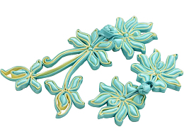 浅蓝色花形盘扣