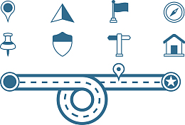 蓝色道路图标素材