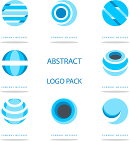 矢量手绘蓝色图标