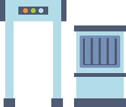 矢量蓝色安检机器