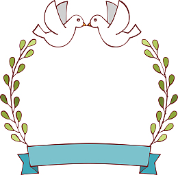 蓝色和平鸽标题框