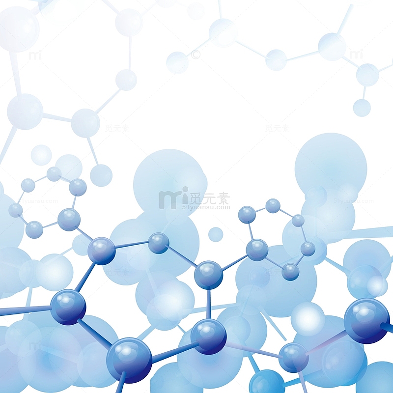 蓝色分子结构矢量图