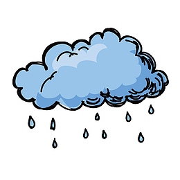 蓝色乌云下雨天晴装饰