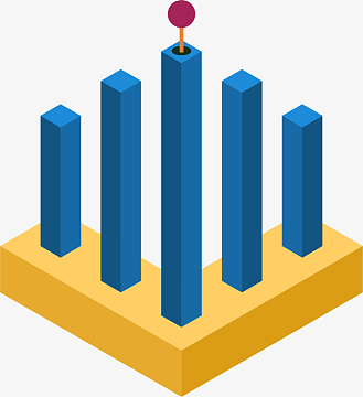 矢量手绘立体柱状图