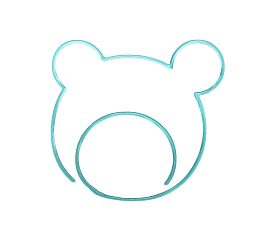 蓝色创意小熊形状