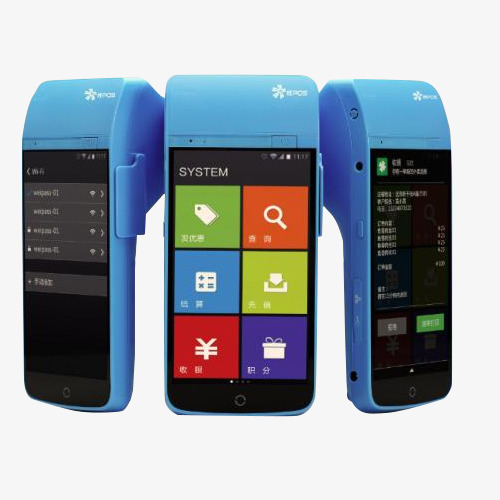 蓝色的手持触屏pos机免抠素材免费下载_觅元素51yuansu.com