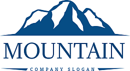 蓝色矢量山峰设计图