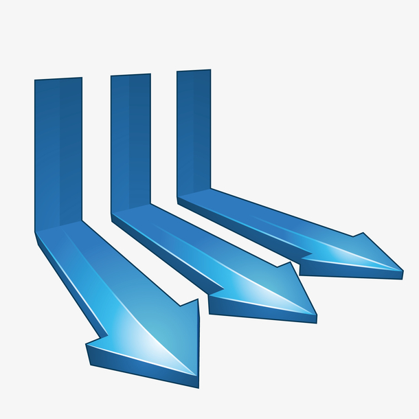 矢量蓝色立体箭头