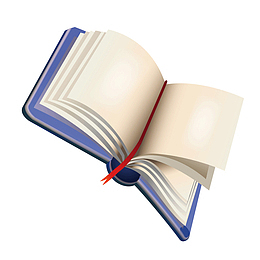 矢量厚皮打开的书本