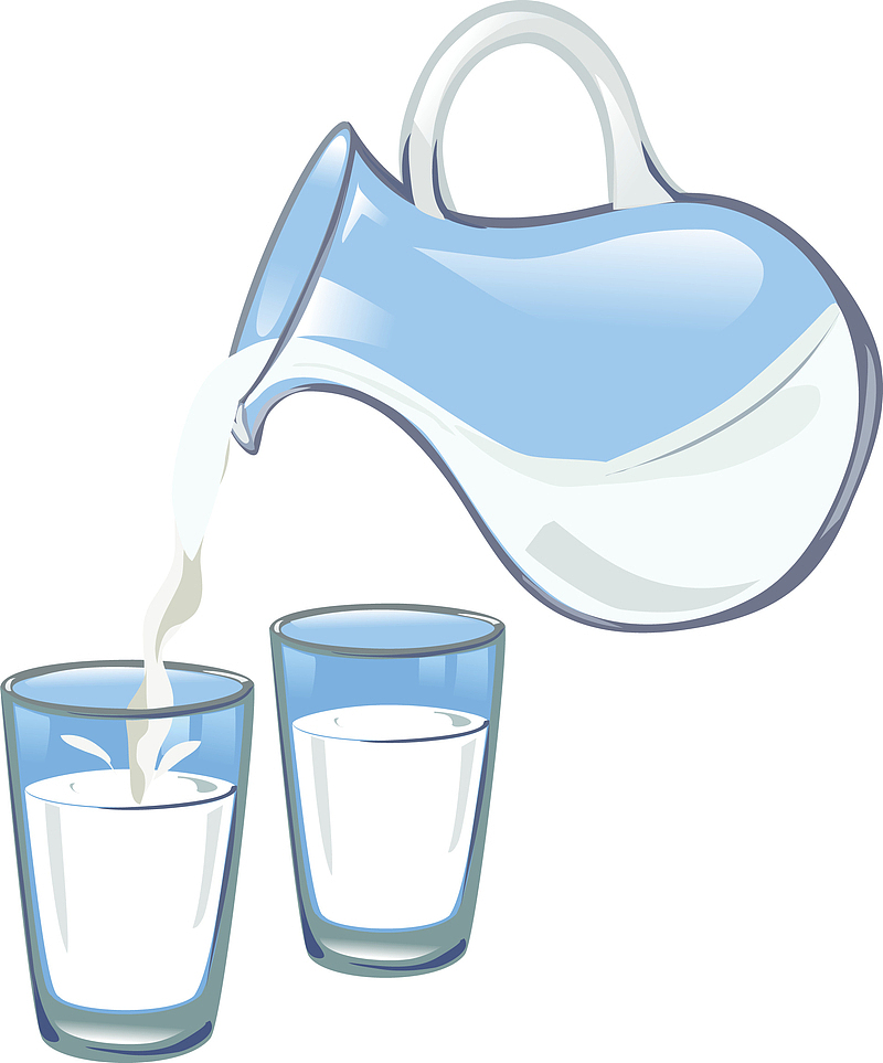 矢量蓝色水杯倒水