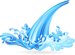 蓝色水流装饰素材