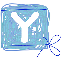 蓝色手绘圆圈字母Y
