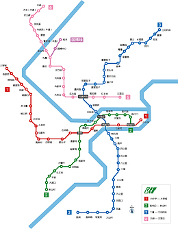 彩色地铁线路图素材
