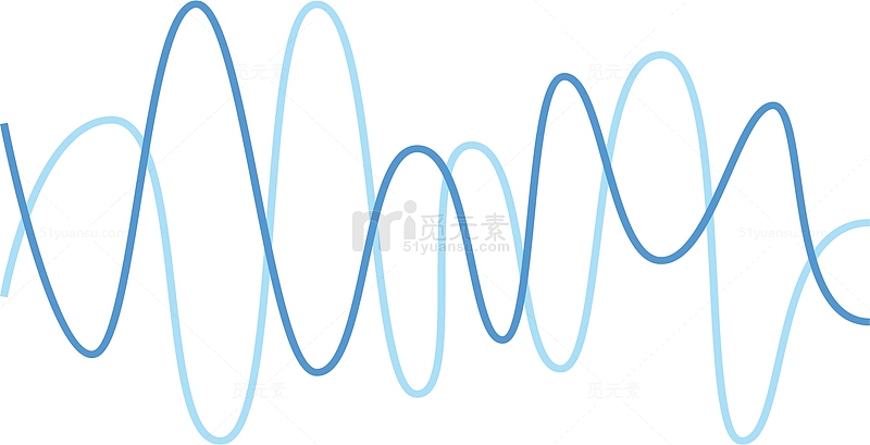 蓝色波浪线条声波