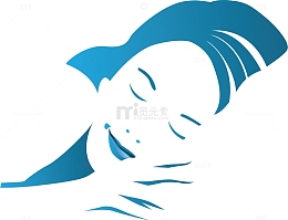 蓝色安稳睡觉的女人