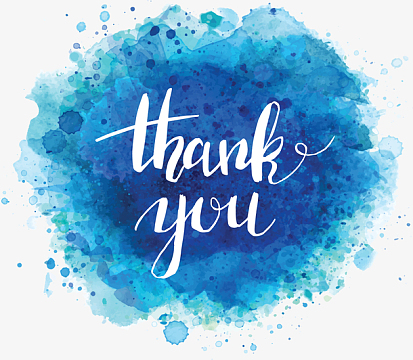 蓝色水彩晕染谢谢