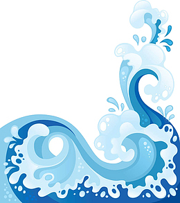 蓝色矢量浪花