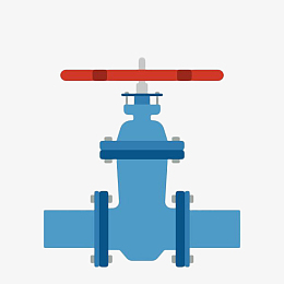 手绘扁平化蓝色管道阀门