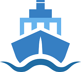 蓝色矢量帆船素材