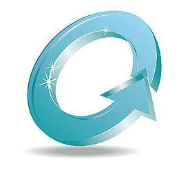 蓝色立体旋转箭头