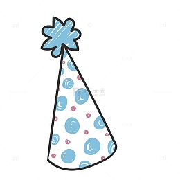 卡通手绘生日派对帽子