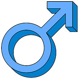 卡通立体性别男标志免抠